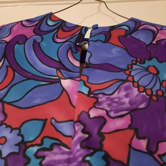 Vintage 80's psychedelic peplum blouse & skirt set - Picture 12 of 14